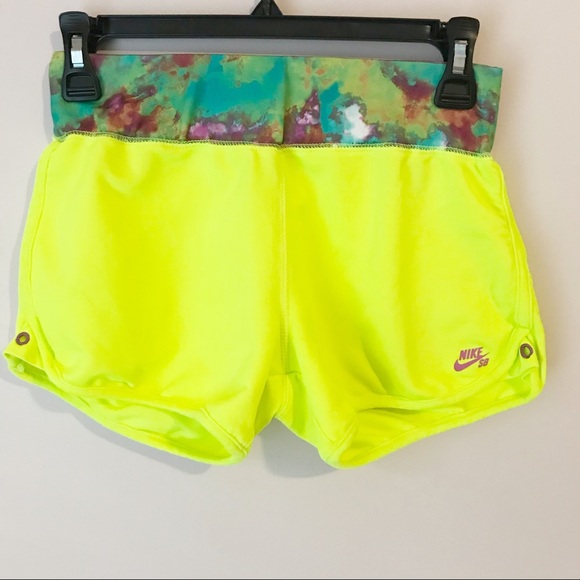 Nike Other - Nike sb neon yellow tie dye shorts girls large